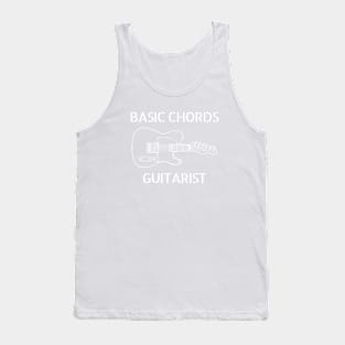 Basic Chords Guitarist Three Frets T-Style Guitar Outline Tank Top